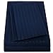 1500 Supreme Collection Dobby Striped Sateen 4 Piece Bed Sheet Set Deep Pocket - All Sizes, 23 Colors - King, Dobby Stripe Navy