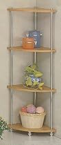 Chome And Natural Four Tier Corner Rack