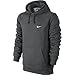 Nike New Men's Club Hoodie-Swoosh Charcoal Heather/White Medium
