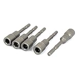 uxcell　六角ナットドライバー　金属　シルバーグレー　5個入り