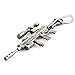 INBLUE Men's Alloy Pendant Necklace Black Gun Rifle Army Tribal