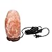 7-11 Lbs Large Himalayan Crystal Rock Salt Lamp Set-Hand Carved Natural Air Purifiers Home Decor¨CUse as Table, Desk or Bedroom Lamp-Adjustable Lighting with Wood Base