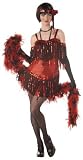 Red/Black, Teen (Jr. 5-7) Jazzy Baby Flapper (Boa/Fishnets/Shoes/Beads Not Included)