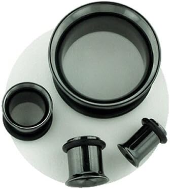 One Black PVD Stainless Steel Single Flared Eyelet: 0g 5/16" (SOLD INDIVIDUALLY. ORDER TWO FOR A PAIR.)