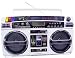 New Lasonic Dock And Stereo Retro Blaster Boombox For Ipod WHITE Full Function Remote Control