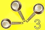 3 pc COFFEE MEASURING SCOOP 1/8 CUP Stainless Steel