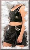 Sexy y2Diva Patent School Girl Skirt shown with Bustier (DIVA5-1137X) in Queen Plus Size 1X, 2X or 3X