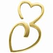 14K Yellow Gold Arty Dangling Fashion Heart Pendant