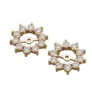 14kt Yellow Gold Diamond Flower Earrings Jacket