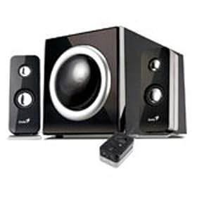 Click here to buy Genius Speaker SW-I2.1 1100 2.1-CH Black 28W Wired Control.