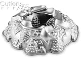 Nordicware Wreath Cake Pan 10 cup capacity 12.5 diam. with <u>Commercial</u> Non Stick Coating. Overall size of pan: 9.5x4 deep.