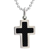 Stainless Steel Black Cross Necklace Pendant