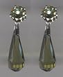 Peridot w/ Olive Briolette Silver CZ Pear Drop Earring