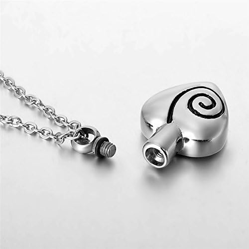 ZALAWISKI Cremation Jewelry Vortex Pattern Heart Memorial Urn Necklace Keepsake Ash Pendant