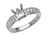 0.25 cts Round Diamonds Engagement Ring - Platinum, 14kt White or Yellow Gold
