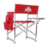 Exclusive By Picnictime Lightweight And Durable Folding Aluminum Sports Chair/Red-Ohio State (Embroidery)