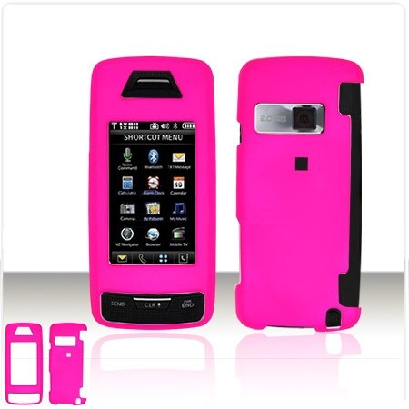 LG Voyager VX10000 Cell Phone Hot Pink Rubber Feel Protective Case Faceplate Cover