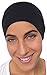 Soft Jersey Blend Sleep Hat Comfortable Soft Hat Liner Beanie Skull Cap Chemo Hair Loss Head Covering (Black, Medium)