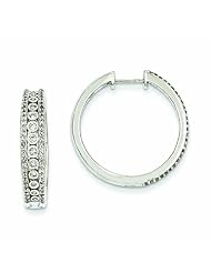 0.8 Carat 14K White Gold Diamond Fancy Hinged Hoop Earrings