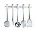 Brabantia S-line Kitchen Utensil Set and Matching Wall Rail, Brilliant Steel