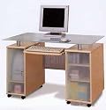 Floating Glass Top Computer Desk