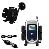 Motorola A728 Flexible Auto Windshield Holder with Car Charger - Uses Gomadic TipExchange