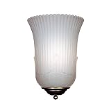 Sea Gull Lighting 4175-71 One-Light Wall Sconce, Antique Bronze Solid Brass finish with Etched Patterned Glass