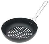 Charcoal Companion 10-1/2-Inch Nonstick Round Wok with Folding Handle