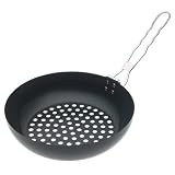 Charcoal Companion 10-1 2-Inch Nonstick Round Wok with Folding Handle by