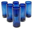 Highball glasses, 'Pure Cobalt' (set of 6)