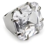 nOir Midnight Ice Claw Grip Square Stone Ring,