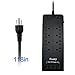 Surge Protector Power Strip Socket 8 Outlets with 4 USB Smart Charging Port and 9.8-Foot Long Power Cord -Powerjc