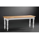 Boraam Farmhouse Wood Dining Bench in White and Natural