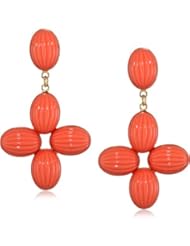 Yochi Coral Cross Chandelier Earrings