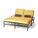 Caluco San Michele Patio Double Chaise Lounge - Charcoal Gray