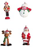 New York Giants Variety 4 Pack Mini Figurine Christmas Ornaments