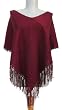 Handmade Lightweight Poncho for Women Wearing Petite and Small Sizes - California Wine (Petite and Small Size/crocheted By Hand Border) Handmade Lightweight Poncho for Women Wearing Petite and Small Sizes - California Wine (Petite and Small Size/crocheted By Hand Border)