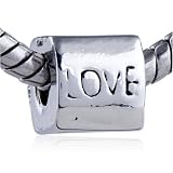 Pugster Pandora Style Bead Round Love European Charm Bead Plated Fits Pandora Bracelet