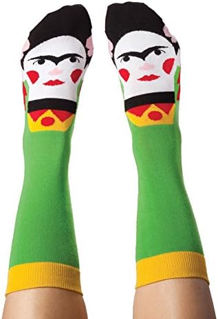 Unisex-Adult Silly Famous Artist Face Socks - Frida Callus - Medium