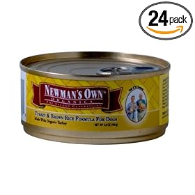 Newman's Own®Organics Turkey & Brown Rice Formula For Dogs, 5.5-Ounce Tins (Pack of 24)
