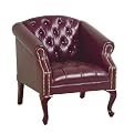 Queen Ann Traditional Ox Blood Chair - Mahogany