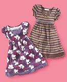 Bonnie Jean Little Girl Printed Knit Dress with Puffy Sleeves