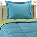 microfiber down alternative comforter set full/qeen teal/lime 86x92