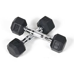 Rubber Coated Hex Dumbbell Set