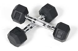 Rubber Coated Hex Dumbbell Set