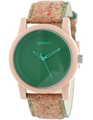 Sprout Unisex ST/5516DGCK Dark Green Dial Cork Strap Eco-Friendly Watch