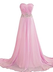 Sexy Strapless Chiffon/Georgette Beaded Applique Lace Floor Length Evening Dress/Prom Dress/Party Dress  With a Sash 
