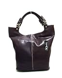 IO Pelle Italian Designer Handbag Shoulder Bag Tote in Black or Red Leather