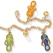 14k Gold-Plated Austrian Crystal Flip-Flop Ankle Bracelet 9"-10"