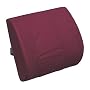 Duro-Med Contoured Memory Foam Lumbar Support Cushion with Strap, Burgundy